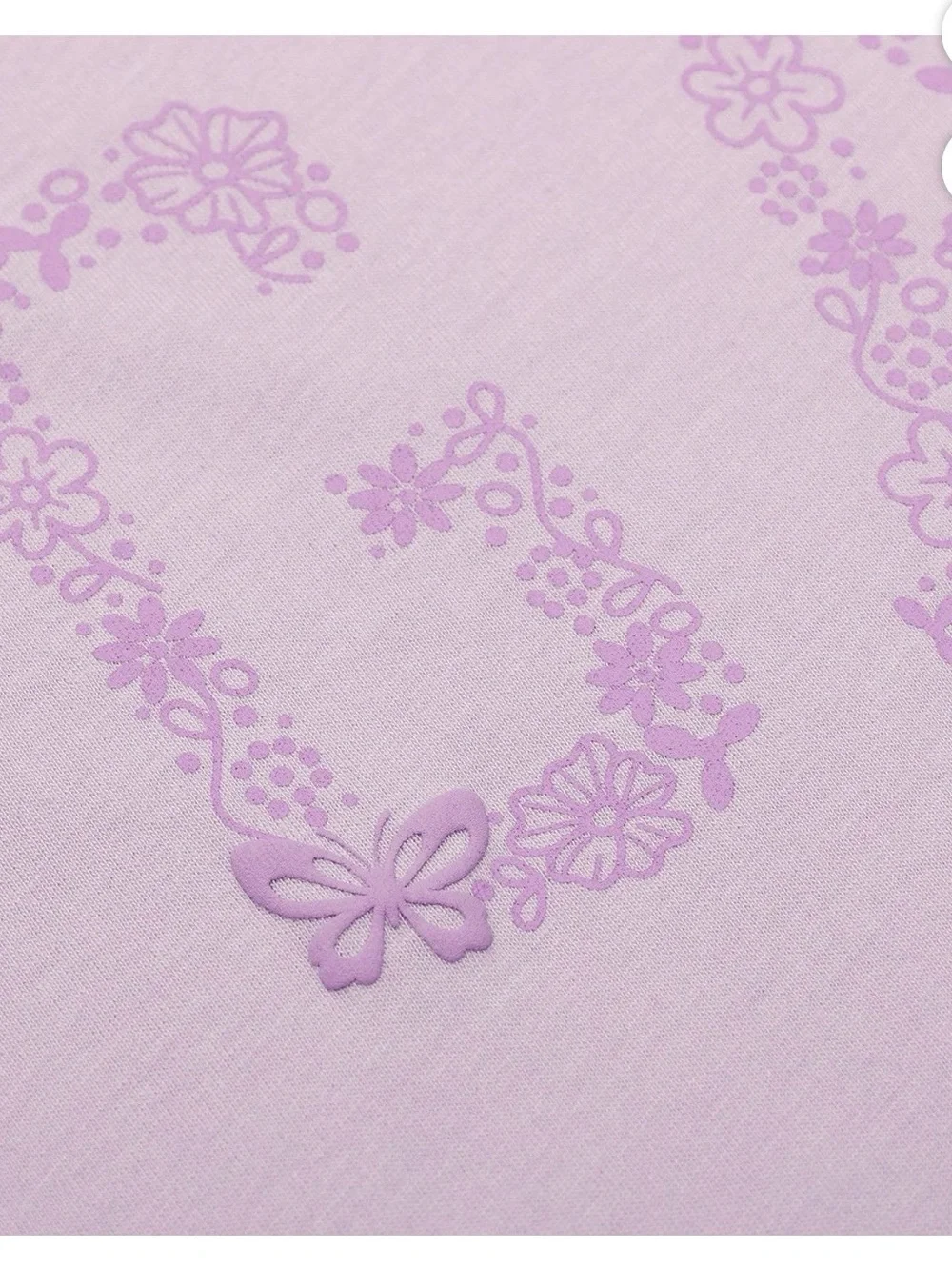 GAP Lavender Short-Sleeve Tee with Floral Logo